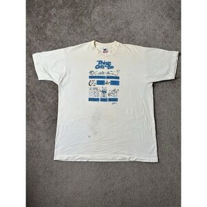 Vintage Mens T-shirt 80s With a humorous graphic titled "Things Cats Do" Size XL